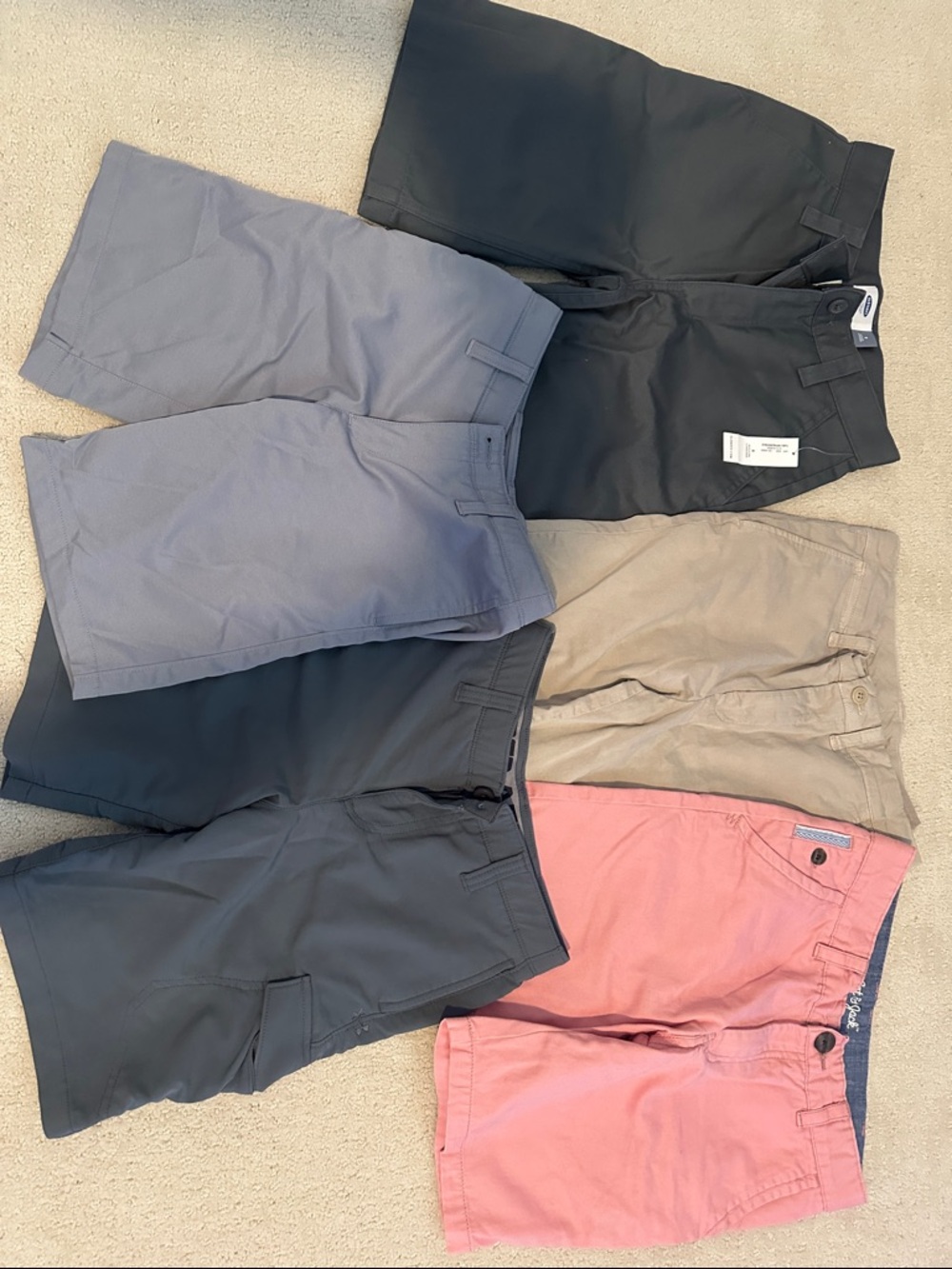 Lot of 5 Boys Shorts Lot in Black, Gray, Khaki, Pink Size 8